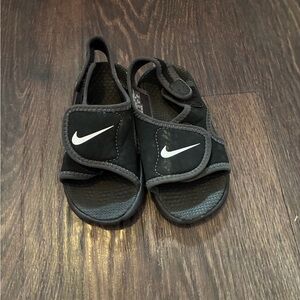 Nike Black Slides with White Logo